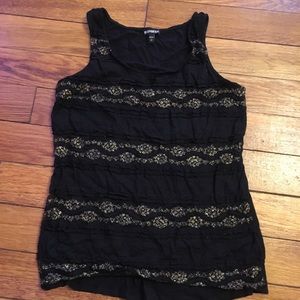 Express Black and Gold Tank, S